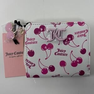 Juicy Couture cherry on top white zip around wallet